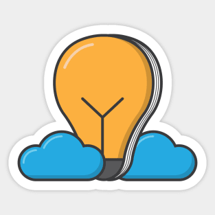 Cute smart book bulb illustration Sticker